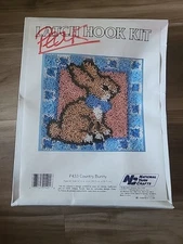 Vtg COUNTRY BUNNY National Yarn Craft Latch Hook Kit 12 X 12 Box Damaged