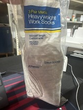 Vintage JCPenney 3 Pair Heavyweight Work Socks Mid-Calf Men  s Cushion Sole 10-13