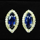 Glamorous Royal Blue Sapphire 2.50Ct 925 Sterling Silver White Gold Earrings