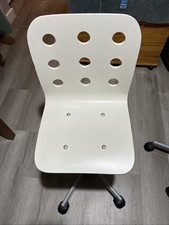 IKEA JULES Junior Desk Chair White Plywood Swivel Adjustable Height Kids Study