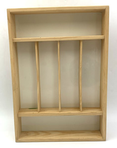 Wood Silverware Organizer 6 Slot Kitchen Drawer Tray 15-3/4 x 11-1/8 x 2-1/2"
