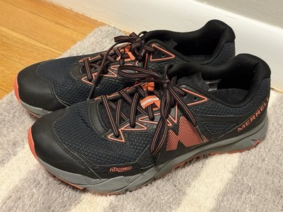 Women s Size 9.5 Merrells Black/Orange J12574 Agility Fusion Flex Trail Shoes