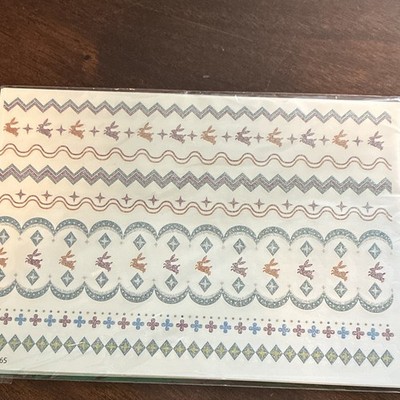 Temporary Press-On Tattoos Sheet Geometric Line Strips, Multicolor