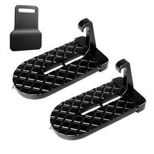 2PCS Car Door Step with 1PC Latch Protector, Foldable Aluminum Alloy for Roof