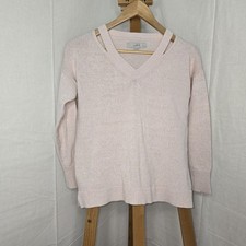 Loft Pink V Neck Pullover Sweater Size XS Petite