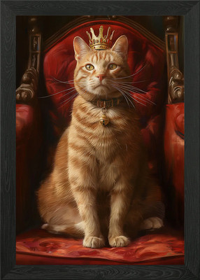 Orange Tabby Katze Königin gerahmtes Wandbild Poster Leinwanddruck Bild