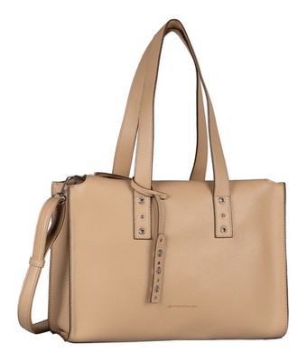 TOM TAILOR Elaria Zip Shopper M Shopper Umhängetasche Tasche Camel hellbraun Neu