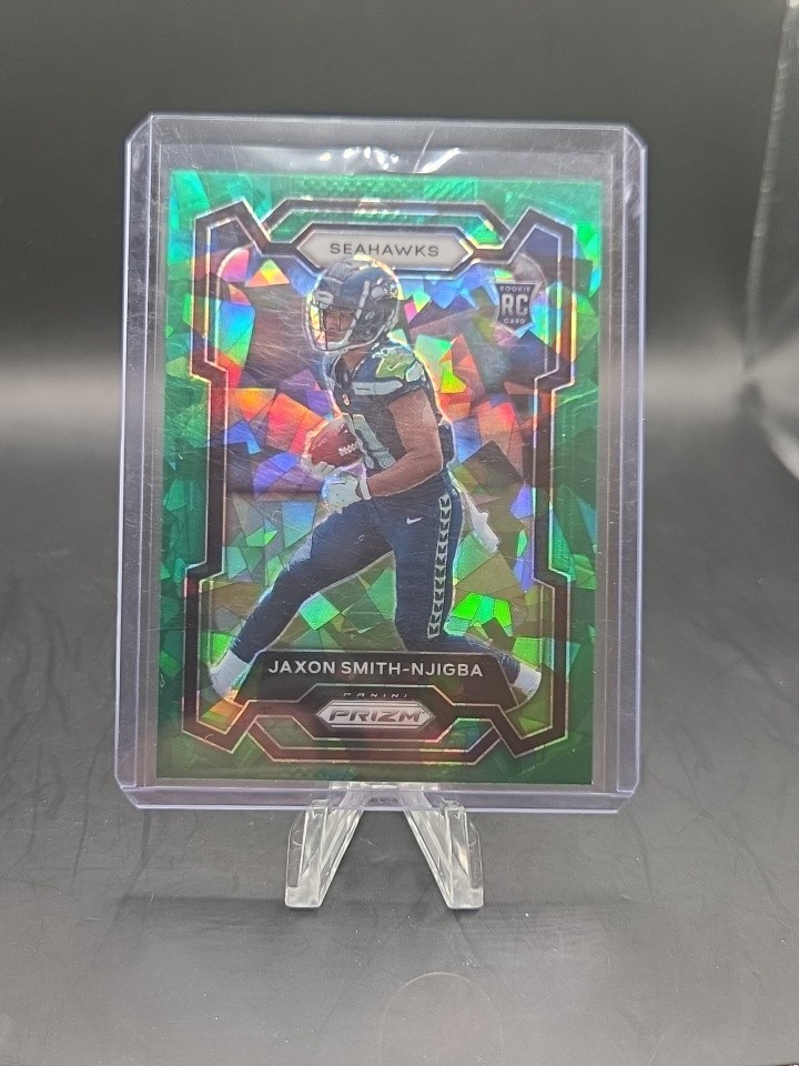 2023 Panini Prizm Prizms Green Ice #390 Jaxon Smith-Njigba RC Rookie SEAHAWKS