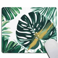 Palm Leaves Floral Mousepad Green Tropical Leaves Mouse Mat Mouse Pad Office ...