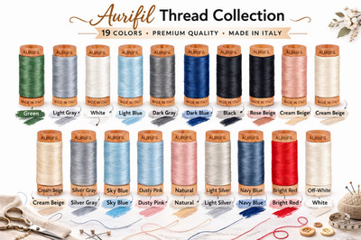 Aurifil Baumwolle Mako 80wt Faden 306 Yards ideal zum Nähen, Quilten, Häkeln