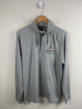 Cutter  Buck Gray 1/4 Zip up Pullover Size M NWT Company Logo 
