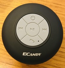 Ecandy Waterproof Bluetooth Shower Speaker, Wireless/Hands-free w/ Suction Cup