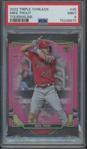 2022 Topps Triple Threads Tourmaline #5 Mike Trout 5/125 Mint PSA 9