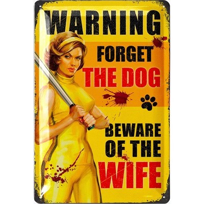 LANOLU Blechschild Beware Of The Wife Humor Retro Deko - 20x30cm
