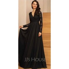 JJsHouse Black Lace and Chiffon Formal Special Occasion Gown Women's Medium
