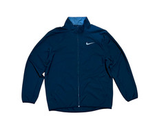 Men's Large Nike Dri-Fit Black Swoosh Full Zip Windbreaker Jacket