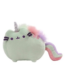 Pusheen Pusheenicorn Unicorn Cat Sound Plush Stuffed Animal, Green, 7.5"