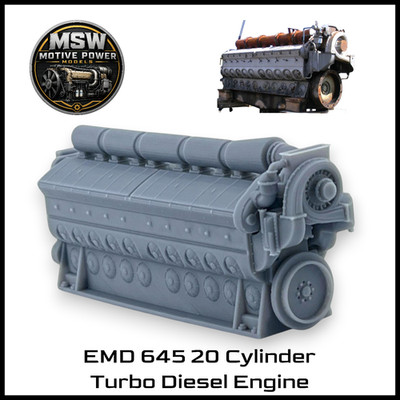 N Scale 1:160 EMD 645 20-Cylinder Turbo Diesel Engine | Model Scenery World