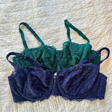 Savage X Fenty Romantic Corded Lace Unlined Balconette Bra Bundle 44D