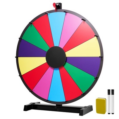 Uimoso 24-Inch Spinning Prize Wheel with 14 Sections and Sturdy Table Stand