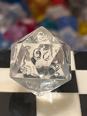 Vtg Armory d20 1-20 clear gem rpg ad&d dice 123124@