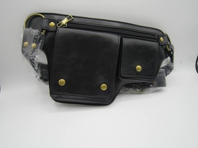 Genuine Black Waist Pouch Fanny Pack - Unisex ''NEW''