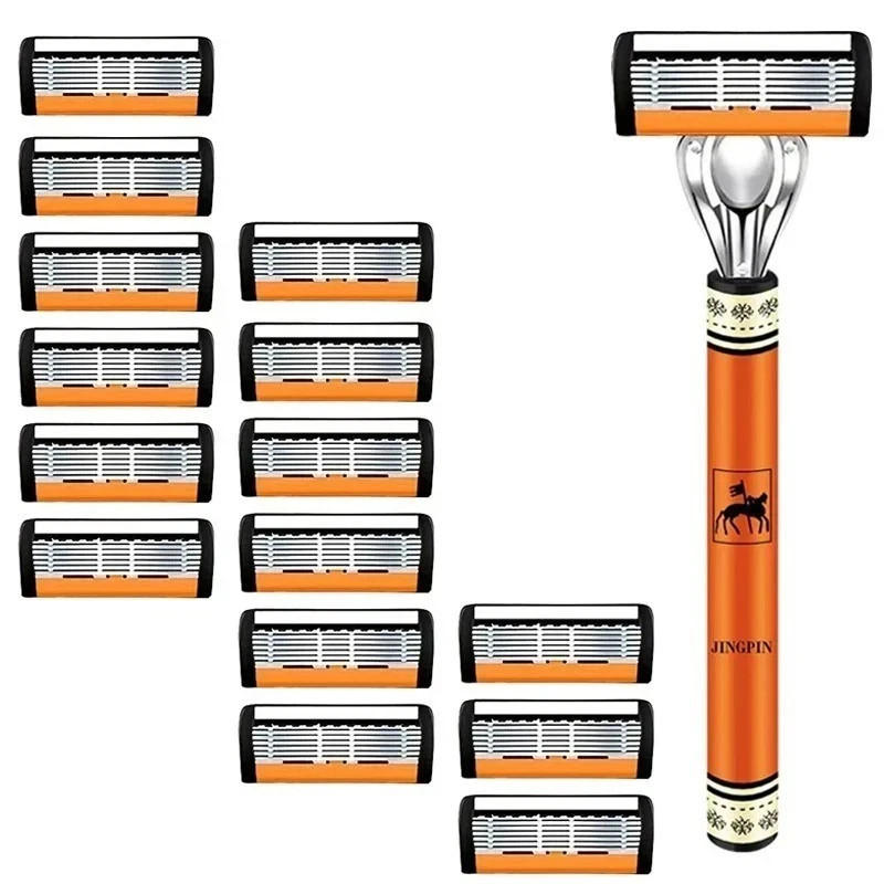 Set Stainless Steel Men Shaver Sharp Changeable Head Blades