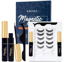Magnetic Eyelashes and Magnetic Eyeliner Set 5 Pairs Reusable False Lashes.