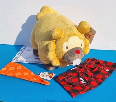 Build A Bear Bidoof Pokemon komplettes Bundle mit Soundshirt & Bandana neu mit Etikett 