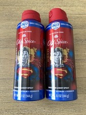 2 Old Spice Superman Man of Tomorrow Bright Citrus Body Spray 5.1 oz Each NEW