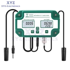 6-in-1 Multifunction PH/EC/TDS/SALT/Temp Water Quality Tester Wifi APP Control
