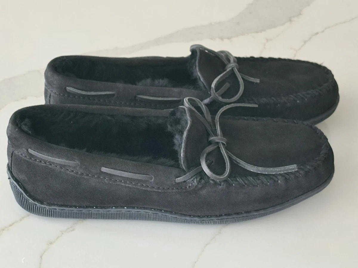 Minnetonka Code Trapper Men Suede Moccasin Slipper Whiskey‎ Faux Fur Size 10M Minnetonka Trevor Slipper - Men main image 3