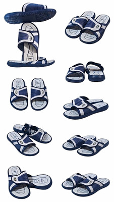 Men's Blue/White Slide Sandals US 12 Slip-On Synthetic Upper Logo New Box