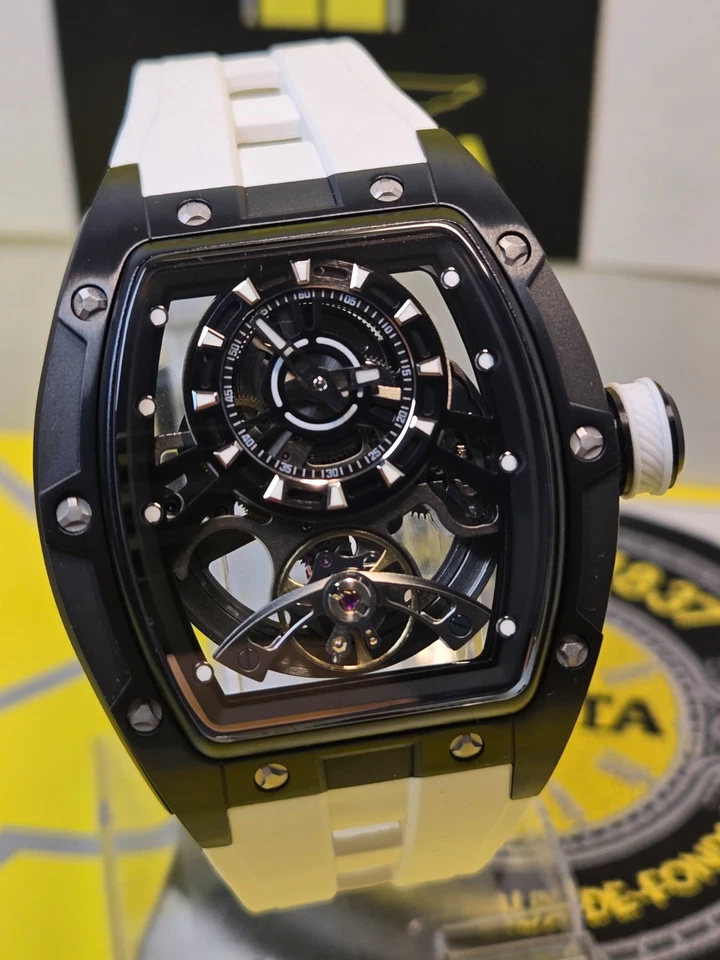 Reloj automático para hombre Invicta S1 Rally Torque con esfera esqueleto - 44 mm, blanco Foto 2 de 4