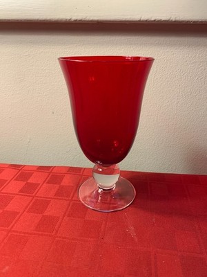 LENOX HOLIDAY GEMS RUBY Ice Tea/ Wine/Water Goblets Red  6 3/8'' PRISTINE