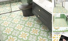 Sheet Green Peel and Stick Floor Tile Bathroom Self Adhesive Waterproof 20
