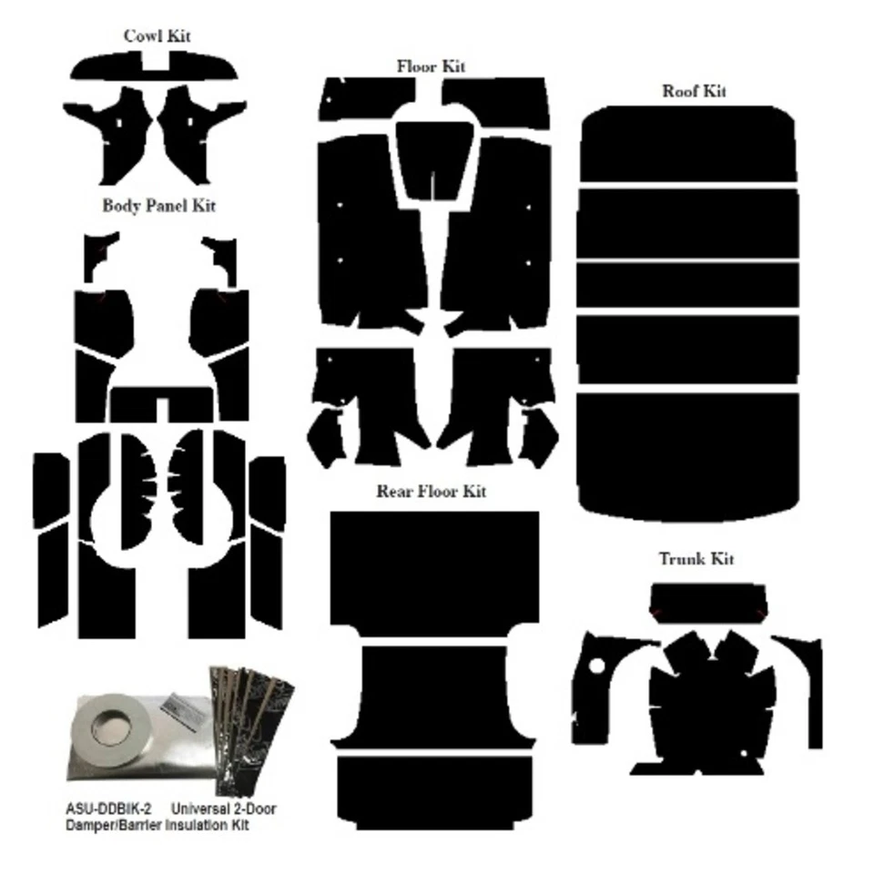 Kit de amortiguador de sonido de aislamiento para furgoneta de reparto Ford 1957-58 panel sedán completo Foto 3 de 4