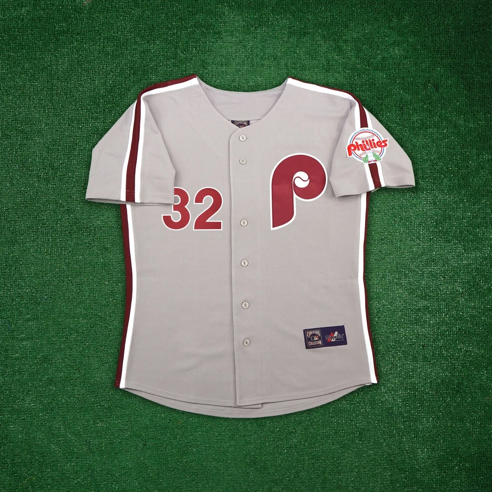 Мужская футболка Стива Карлтона 1991 Philadelphia Phillies Cooperstown серая дорожная - Изображение 2 из 4
