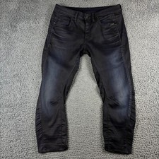 G Star Jeans Mens W33 L25 Blue Black Arc Tapered Stretch Denim Dark Wash Y2K 
