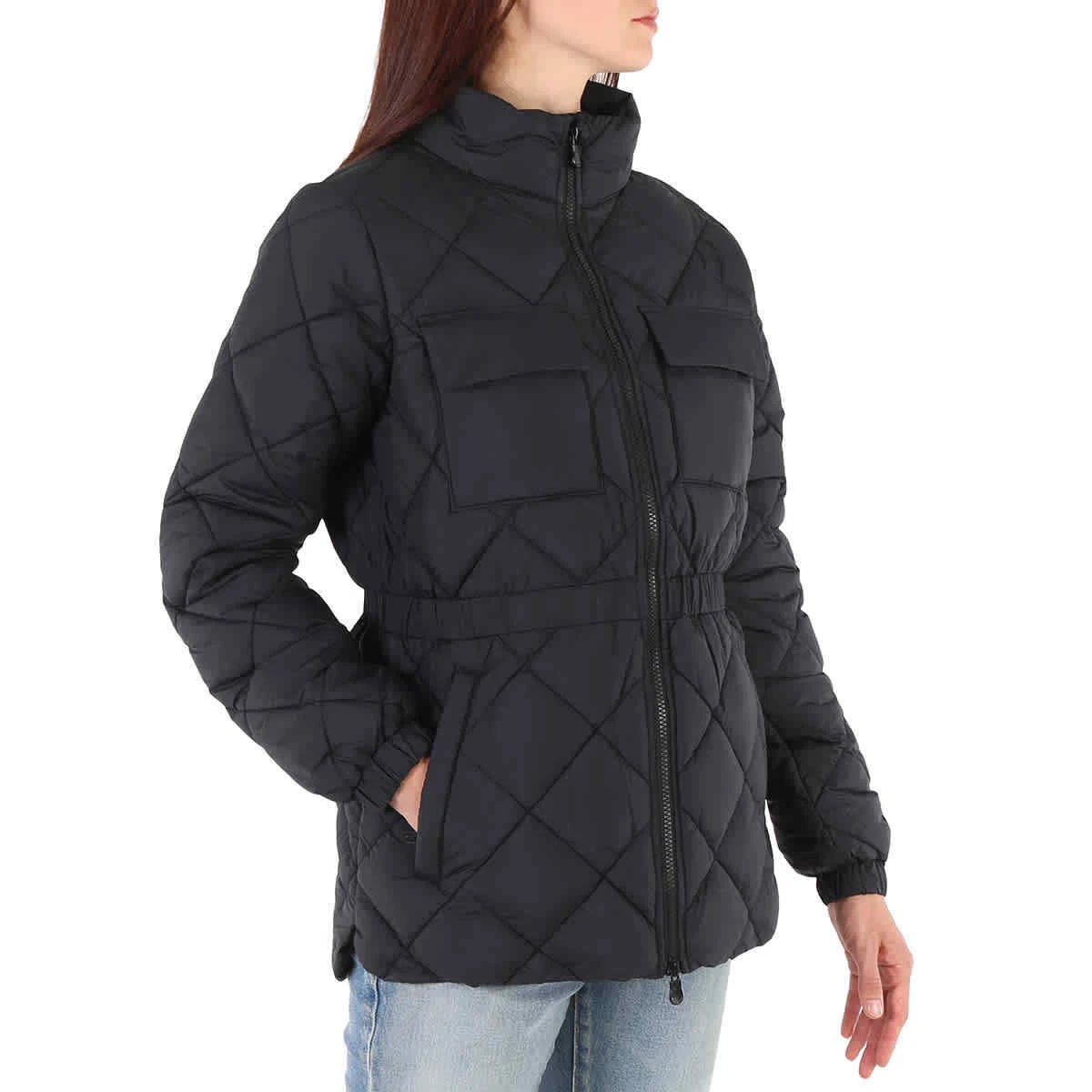 Ladies black quilted coat cheap