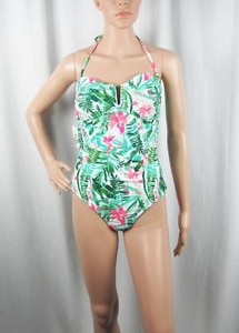 green and white one piece swimsuit