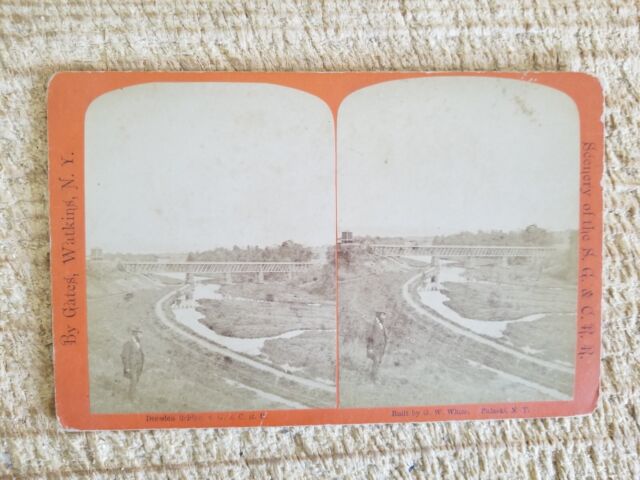 DRESDEN BRIDGE PULASKI NY BUILT BY G W WHITE.VTG RARE STEREOVIEW DRESDEN BRIDGE PULASKI NY BUILT BY G W WHITE.VTG RARE STEREOVIEW