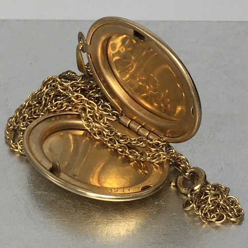 VTG LF Locket Gold Filled Pendant Necklace Oval Engraved - Picture 18 of 22