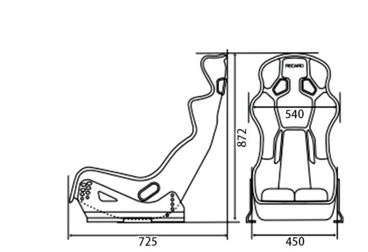 Recaro Pro Racer RMS 2700G Bucket Seat With Integrated Headrest | Black ...