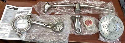 NEW Moen 28501SRN 6-Spray HandShower&Rainshower W/SlideBar Brushed Nickel B179