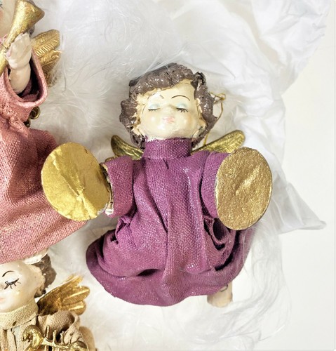 "4 adornos de colección de ángeles vacaciones de Navidad 4"" instrumentos musicales coro celestial" - Imagen 5 de 10
