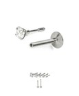 Titanium Labret Style Nose Monroe Stud Screw, 316L Surgical Steel Insert 18G