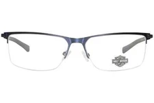 Harley Davidson HD0979 091 Blue Metal Semi Rimless Eyeglasses Frame 57-16-145