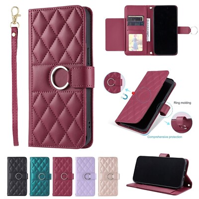 For XiaoMi RedMi 14C, Fahsion Girl's Grid Leather Wallet Stand Soft Case Cover
