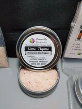 *LIME THYME* Essential Oil Enhanced- Flavored CULINARY Artisan Finishing Salt